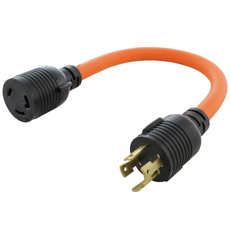 Ac Works Adapter Cord, STW, L6-30R, L14-30P, 1.5 ft., Orange L1430L630-018